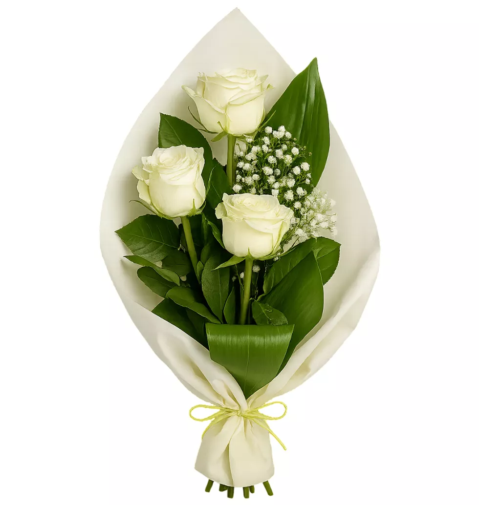 Bouquet Of Pure White Roses