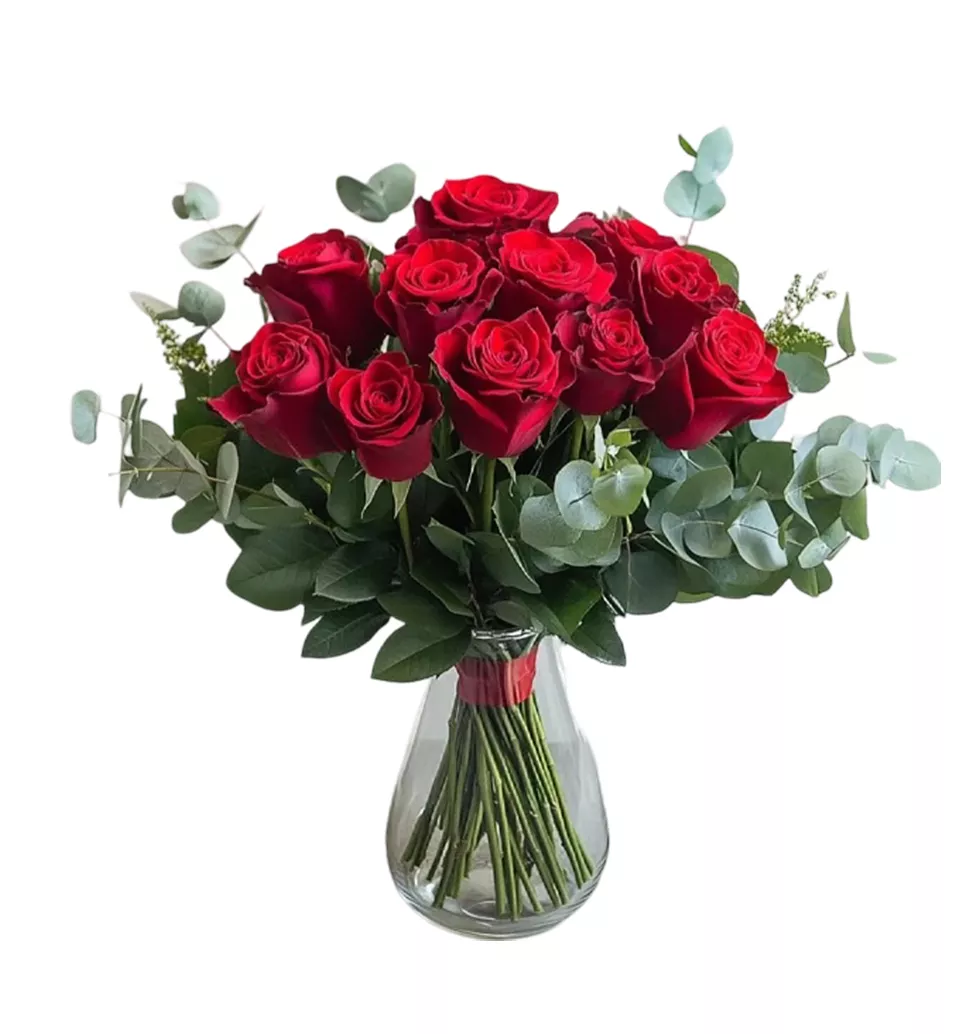 Floral Arrangement Of Dazzling Roses