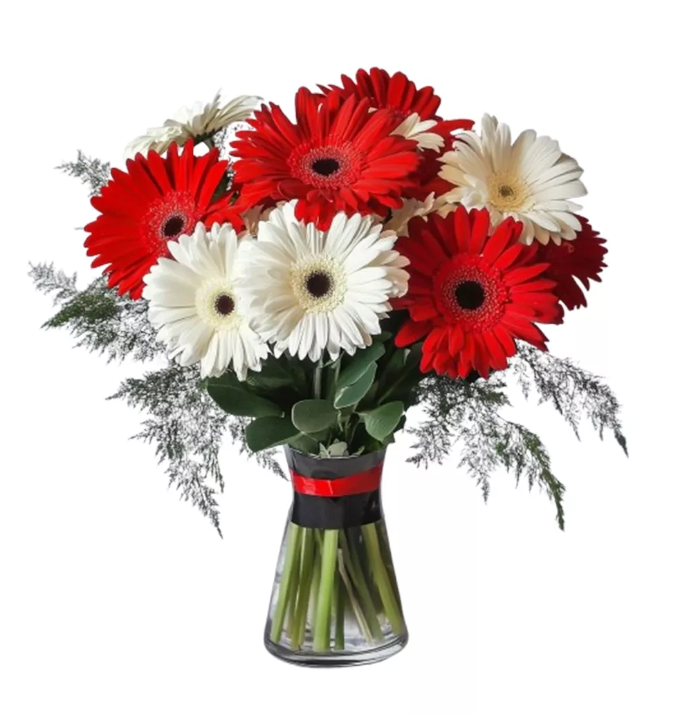 Flower Bouquet With Colouring Gerberas