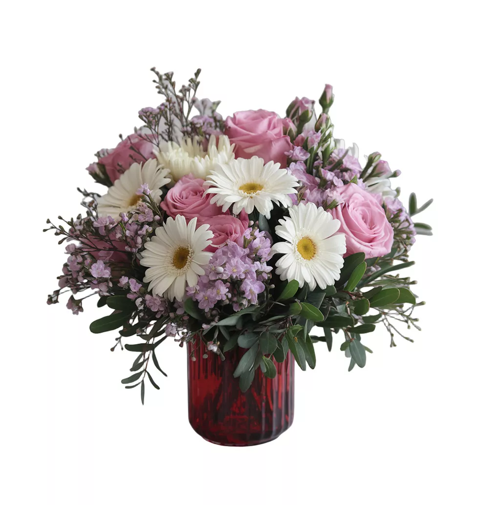 Soft Blooms Vase Arrangement