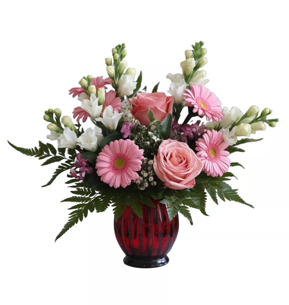 Charming Pink Flowers Arrangement