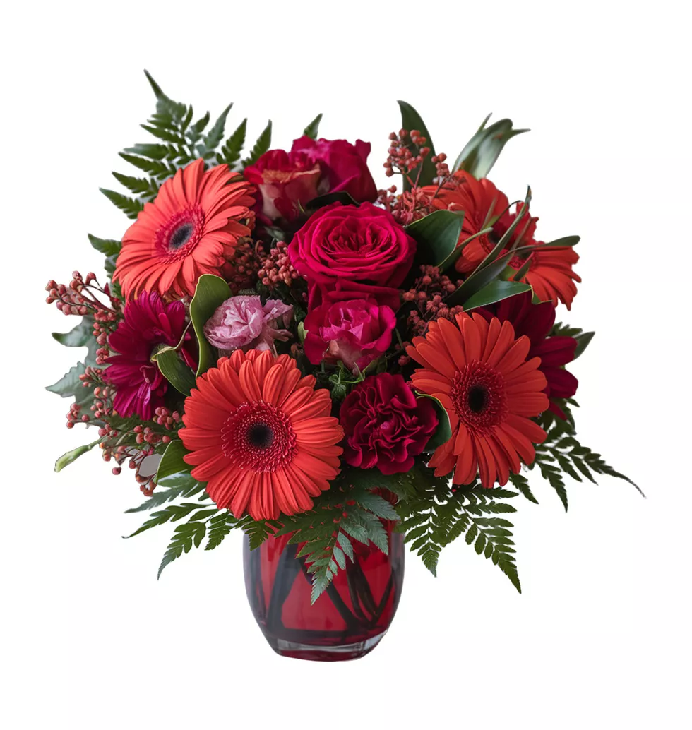 Charming Red Flowers Arrangement