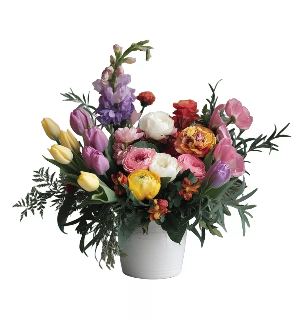 Colorful Tulips & Flowers Medley