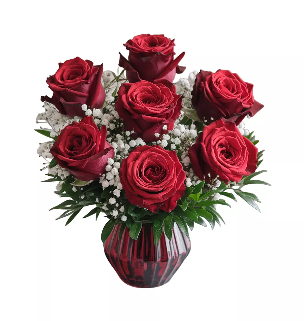 Passionate Roses Vase Arrangement
