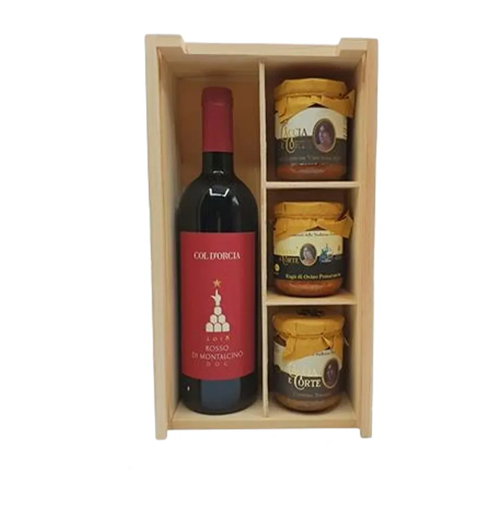 Christmas Wooden Box with Rosso di Montalcino & Ragouts